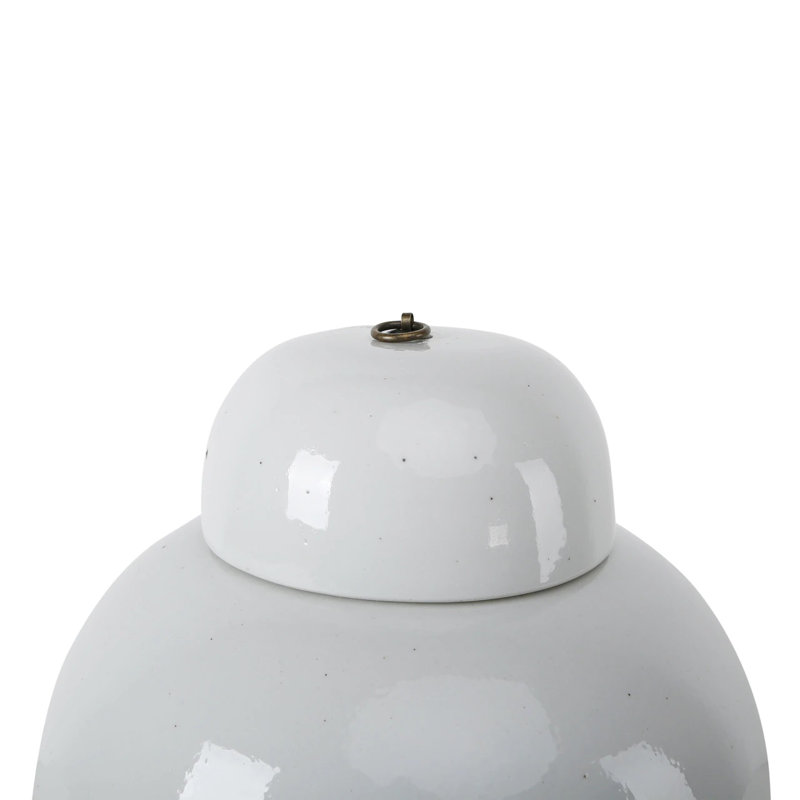 Pot en porcelaine blanc cassé Blum, H 13 po x l 8,5 po x P 8,3 po