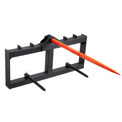 VEVOR 49" Hay Spear, Bale Spears 1600lbs Loading Capacity, Skid Steer Loader Tractor Attachment