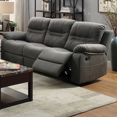Fauteuil inclinable contemporain en cuir bleu ardoise