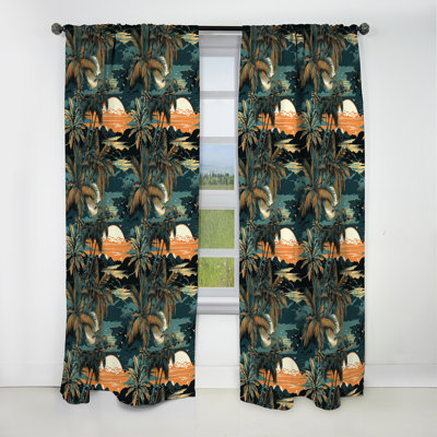 Motif tropical Palm Breeze IV - Rideau floral - Rideau occultant floral - 1 panneau