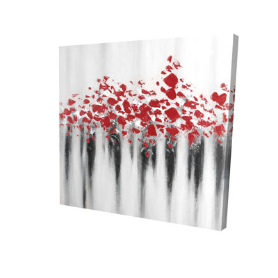 Petits pois rouges sur toile - Décor de salon contemporain