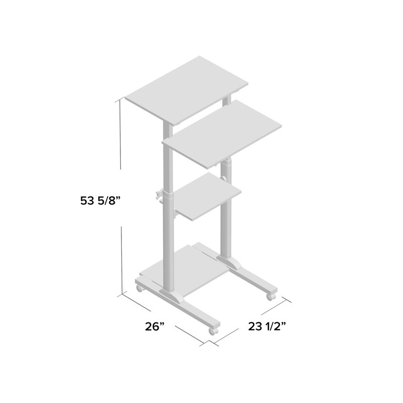 Mount-It! Mobile Standing Desk and Height Adjustable Stand-Up Computer Workstation