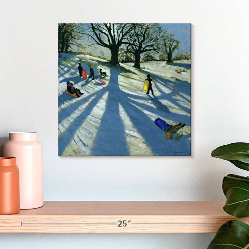 Hiver, traîneaux à neige, abbaye de Calke, H 16 po x l 16 po