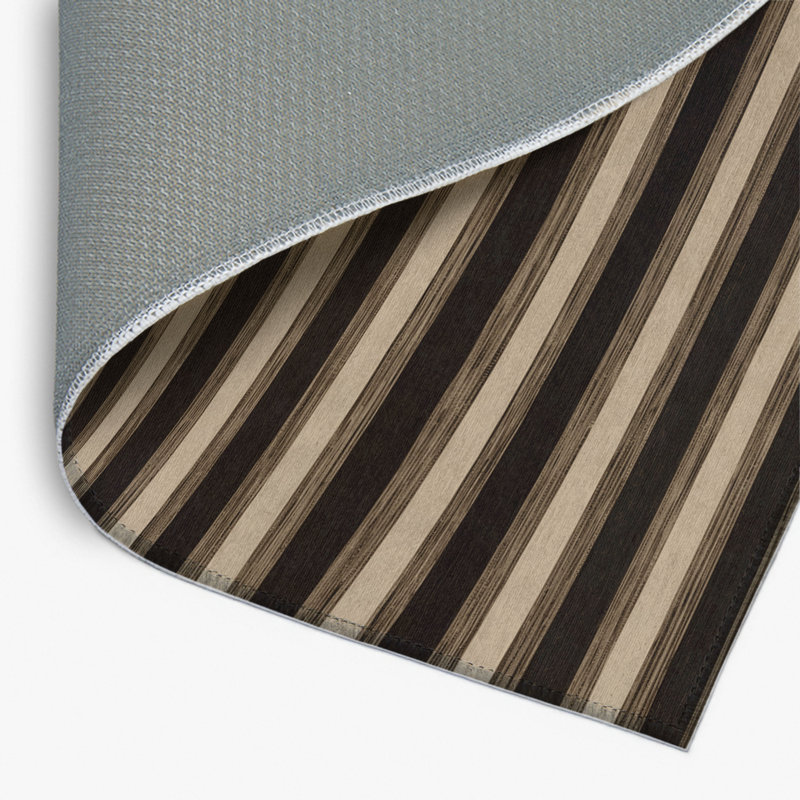 Tapis intérieur / extérieur brun HorizontalStripes, Rectangulaire 2 pi x 3 pi