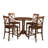 5 Piece Kitchen Counter Set Includes a Round Dining Room Table with Pedestal and 4 Dining Chairs, Mahogany-1157890558-1136093203