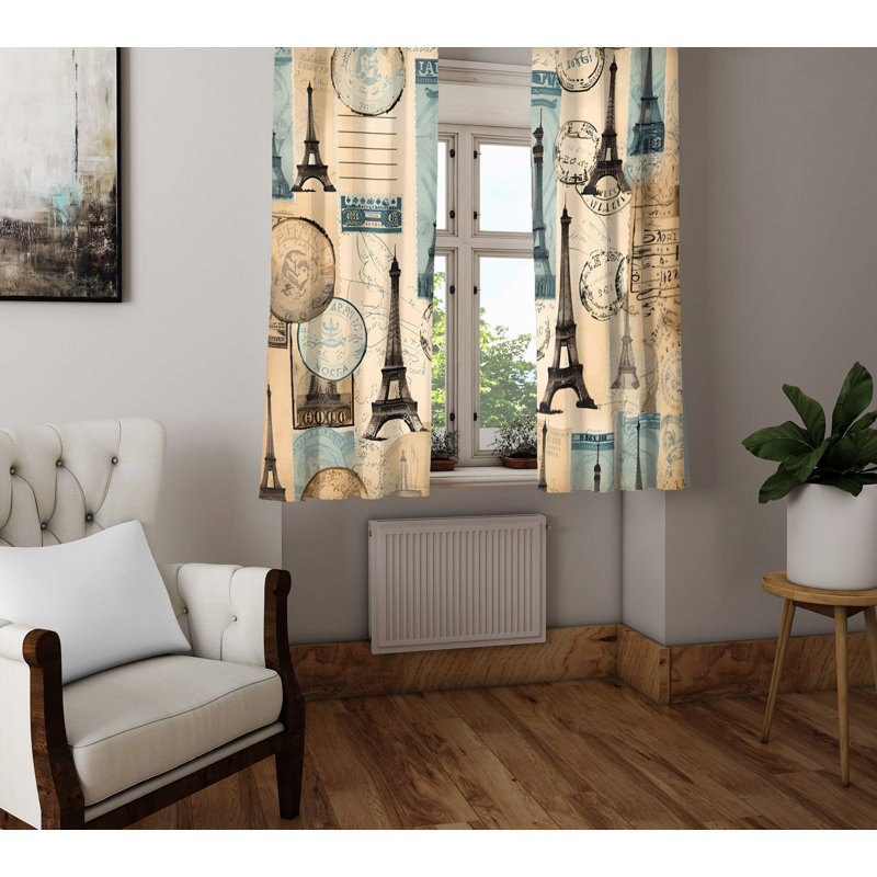 Paire de rideaux semi-transparents en polyester Chaunte, L 20 po x L 52 po
