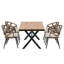 Ensemble d'extérieur contemporain avec chaises en rotin PE et table en bois plastique-110779417