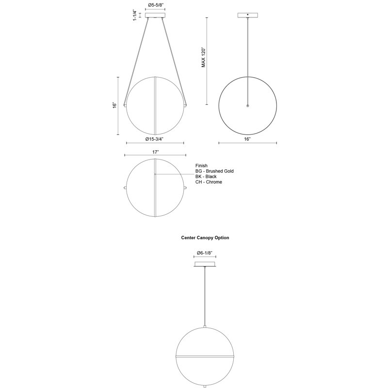 Aries 1 - Light LED Chandelier, Chrome