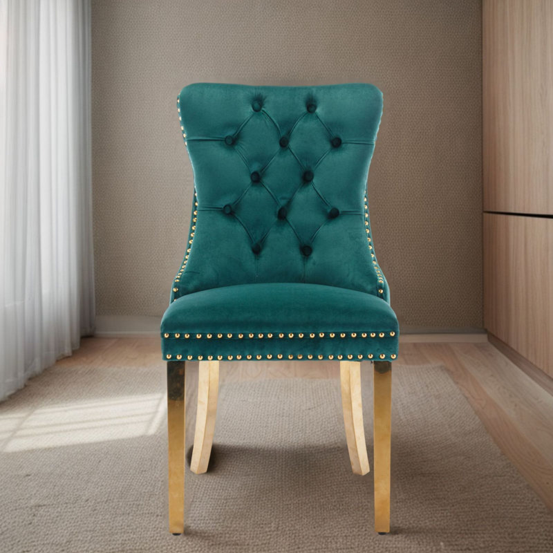 Gigee Dining Chair, Gold, Olive Green