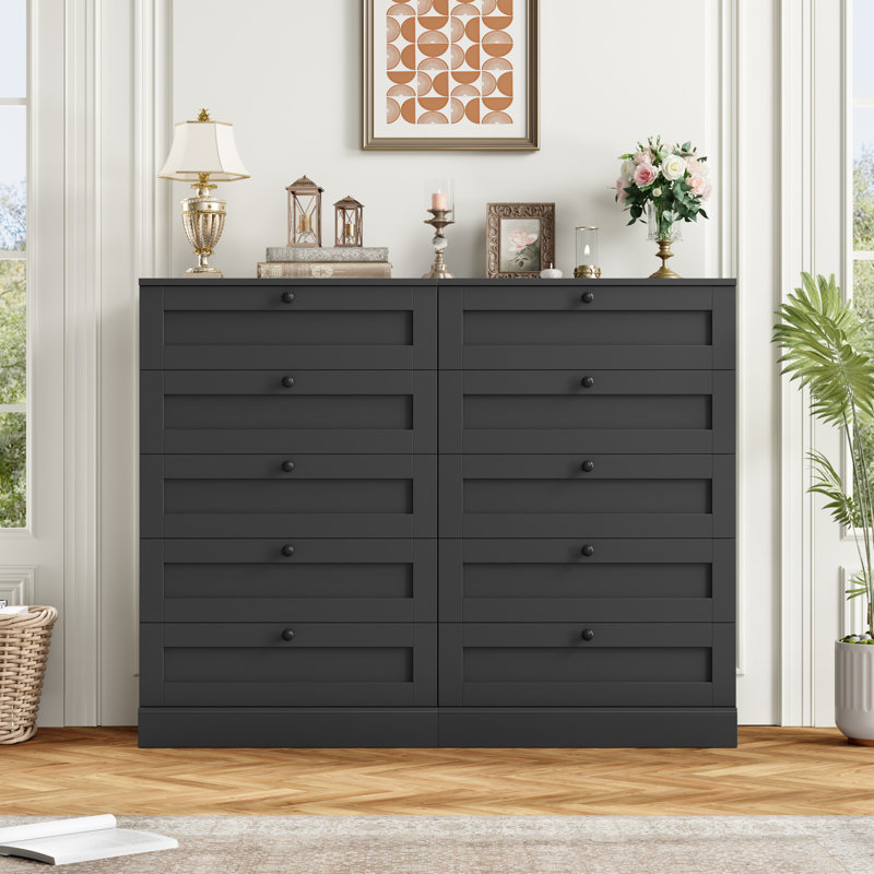Arfon 29.1'' W 5 - Drawer Dresser, Black