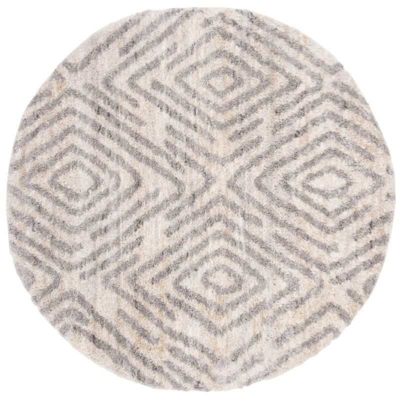 Bakker Shag 200 Performance Geometric Rug, Round 8'