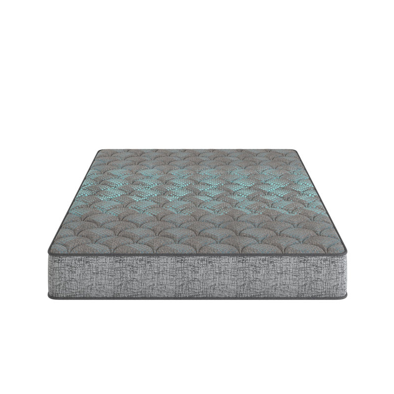 Matelas en mousse de 7 pouces Restonic Comfort Care, grand, fermeté moyenne, gris et bleu, Grand lit