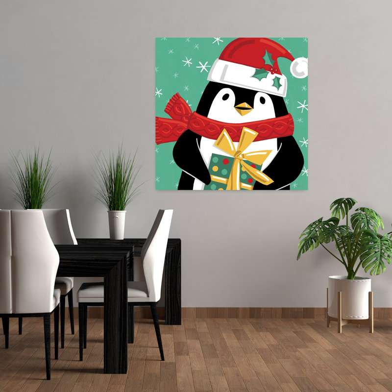 Art festif de Noël contemporain pingouin X, H 36 po x l 36 po
