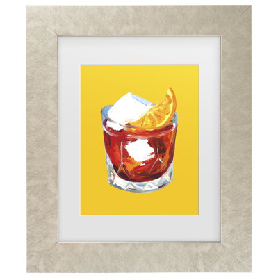 Bolog Alice Straker  Negroni Sunshine Yellow Matted Framed Art