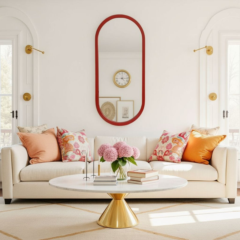 Miroir mural Osman, Rouge