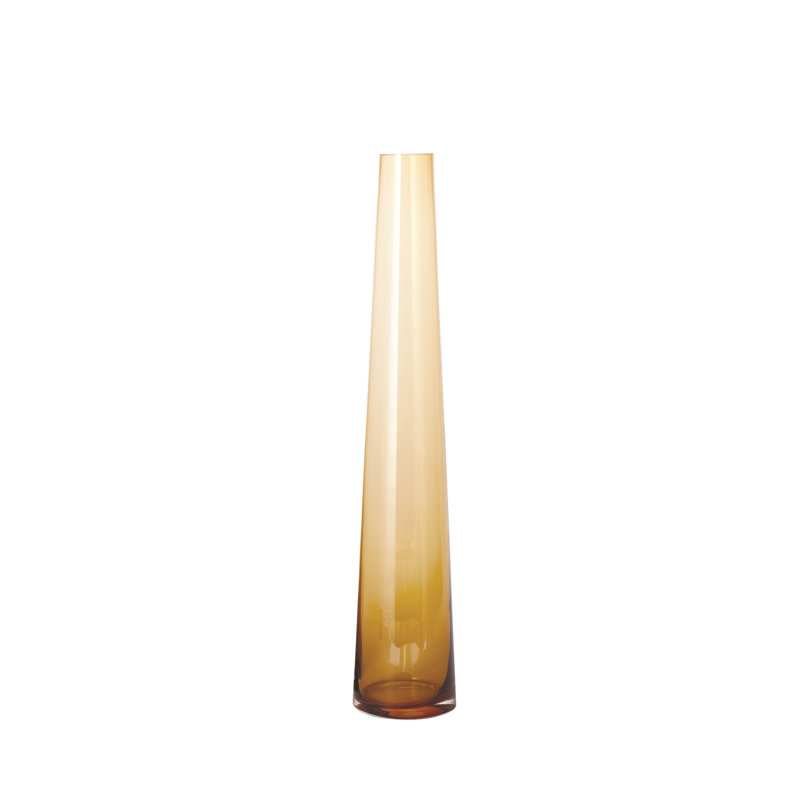 Handmade Glass Table Vase, Amber, 23.75" H x 4.75" W x 4.75" D