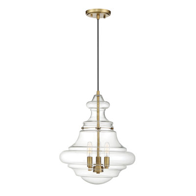 Meridian 3-Light Millom in Natural Brass