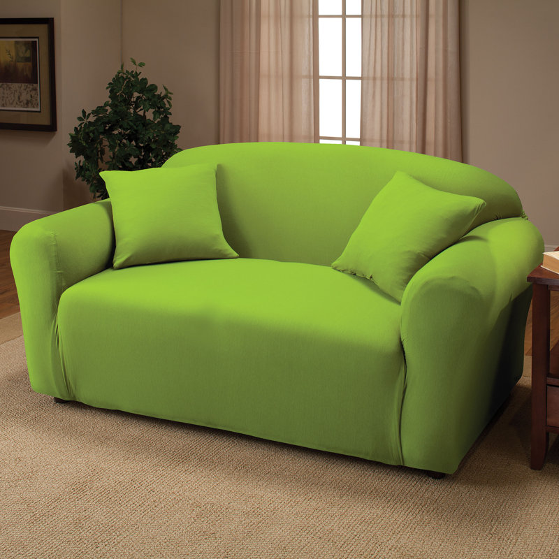 Housse pour causeuse à coussins carrés/rectangulaires, Mélange de polyester lime