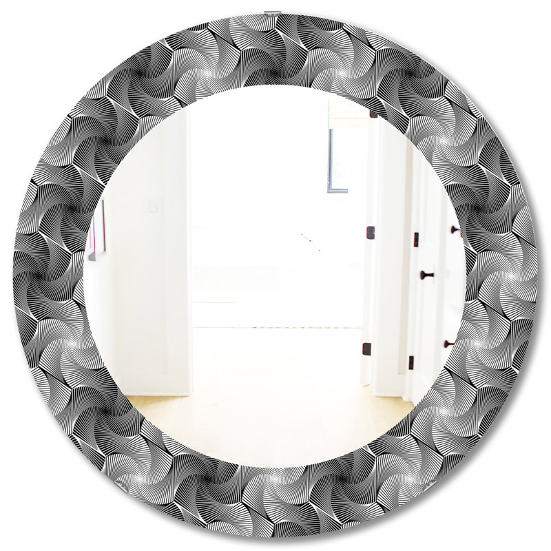 Miroir d'appoint moderne géométrique monochrome, H 31,5 po x l po