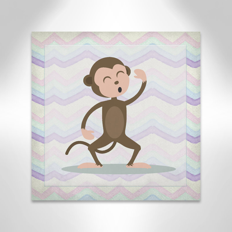 Adhésif décoratif «Pink Monkey Time», Canevas, H 24 po x l 24 po x P 1,5 po