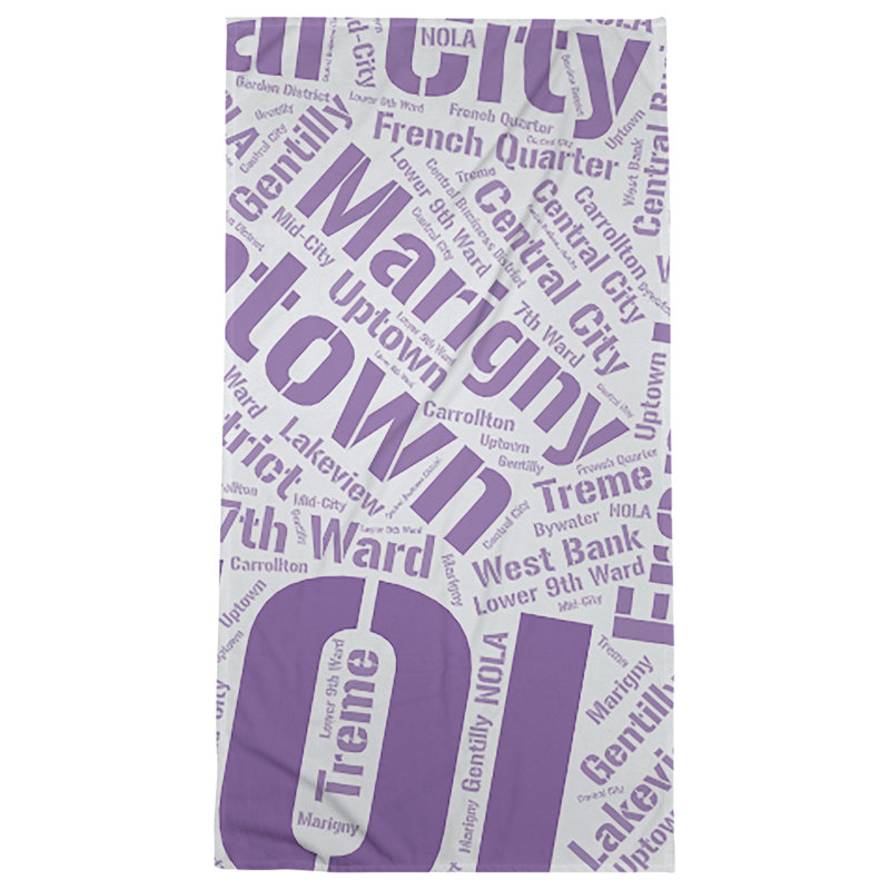 Bath Towel, Purple, Microfiber, New Orleans