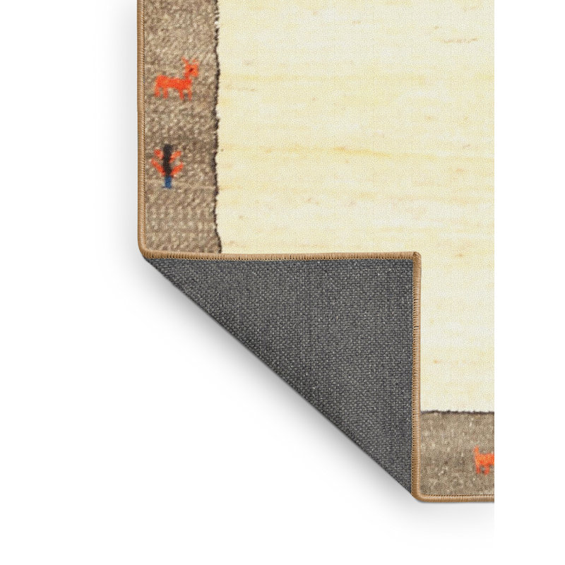 Tapis contemporain beige / gris, Rectangle 8 pi x 10 pi