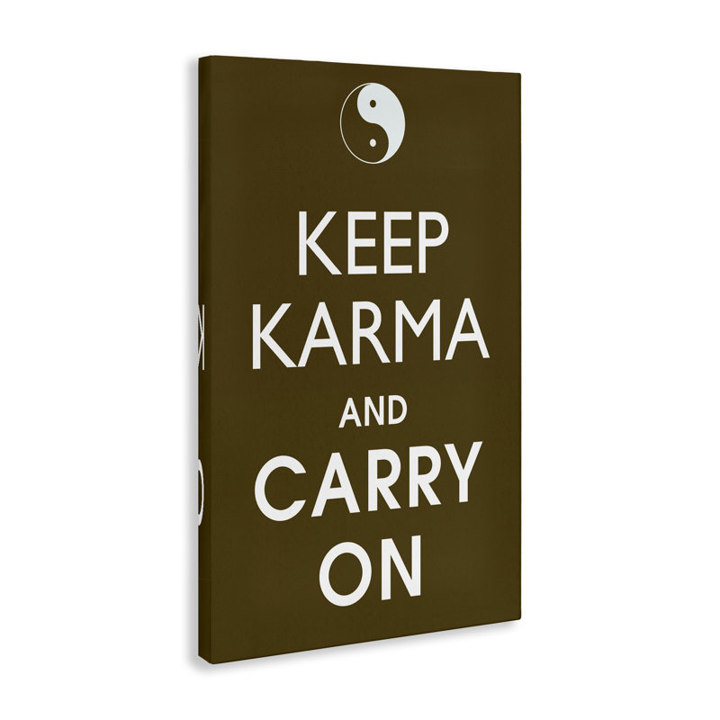 «Keep Karma & Carry On Canvas», art mural par Marcus Jules, H 24 po x l 16 po