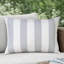 Coussin extérieur Keo, larges rayures horizontales argentées et blanches, 14 x 20-122359167-122359169