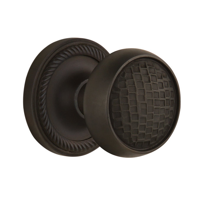 Rope Rosette with Craftsman Door Knob, Oil-Rubbed Bronze