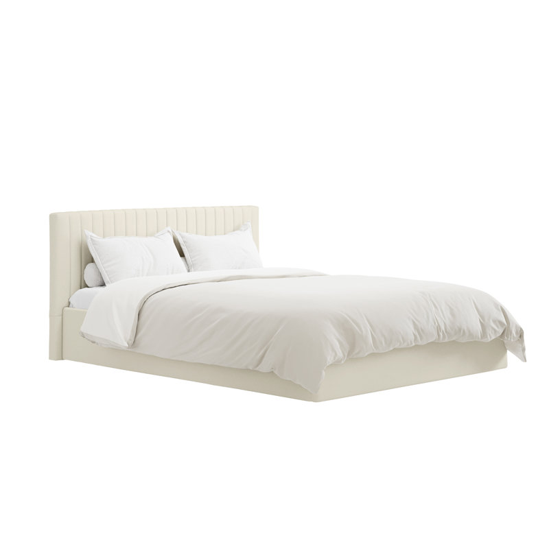 Berlin Upholstered Ottoman Storage Bed, Double (4'6), White