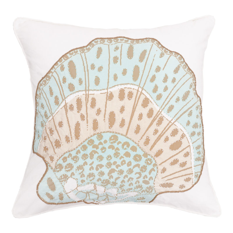 Beaded Amber Sands Shell Beaded Throw Pillow