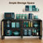 Buffet boho en rotin avec tablettes réglables