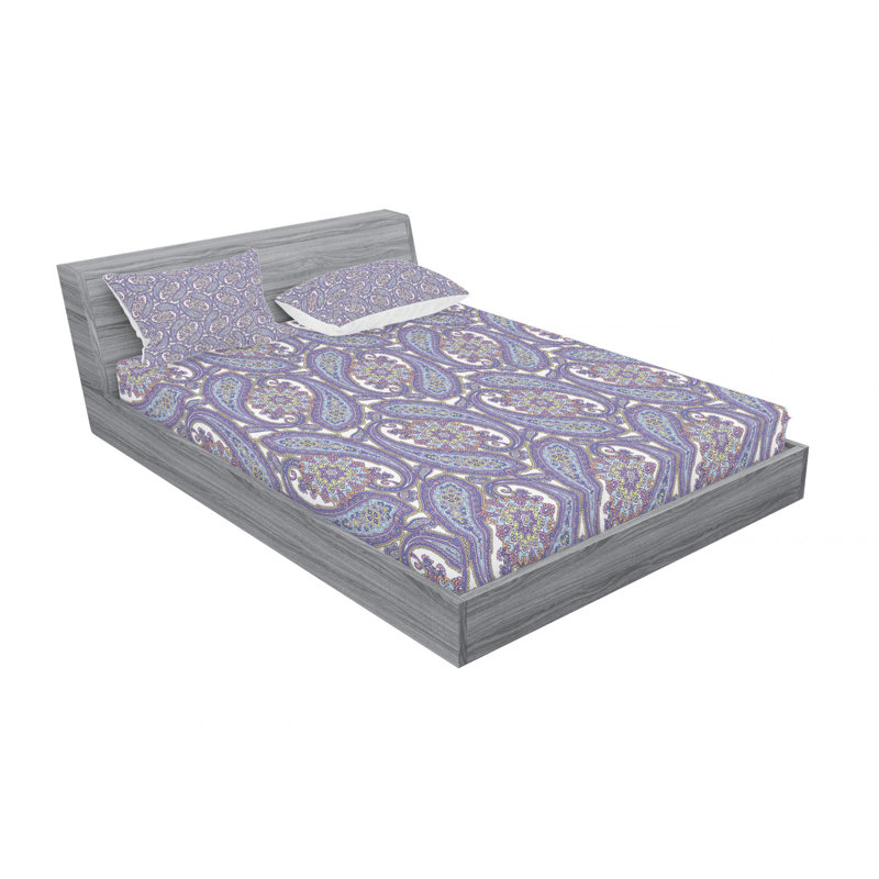 Microfiber Floral Sheet Set, Queen, Paisley 4
