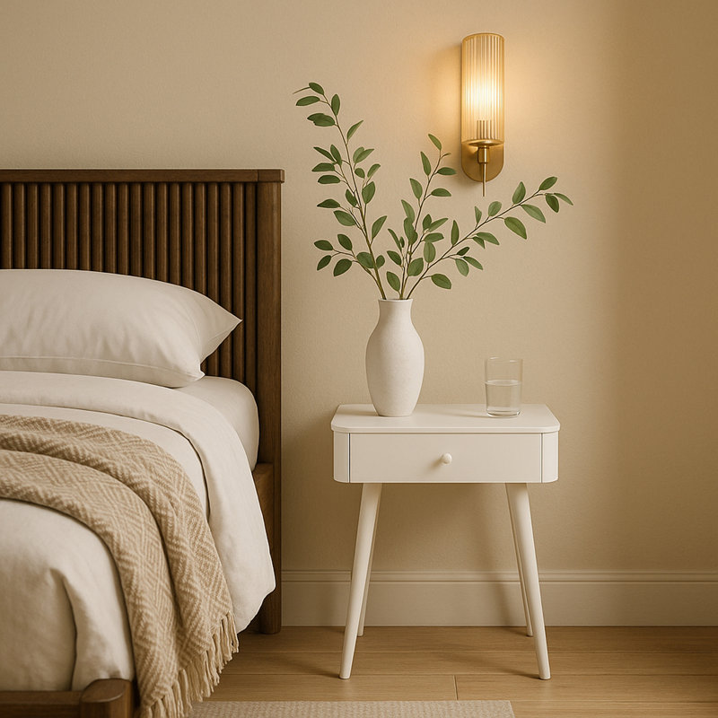 Rylan 1 - Drawer Iron Nightstand, White
