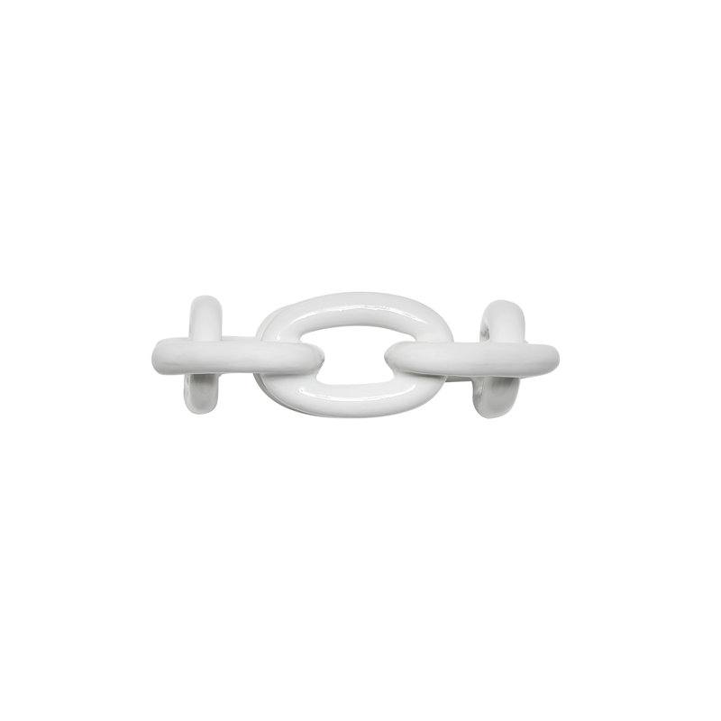 Enamel Chain Link Napkin Ring, White