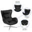 Chaise de réception l 32,5 po Paloma avec structure en métal-1294638104