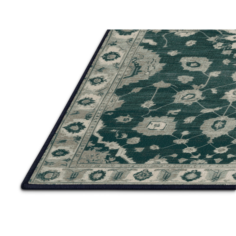Machine Washable Overdyed Blue Area Rug, Rectangle 2' x 3'