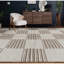 Wool Geometric Area Rug in Beige-106951623