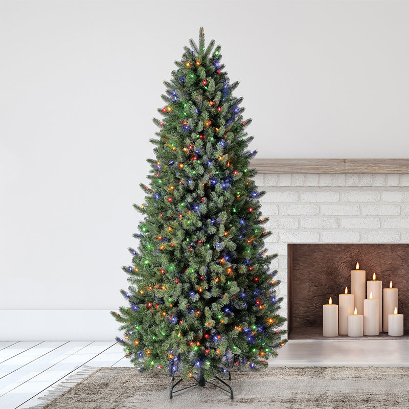 Home Heritage Spruce 7.5 Ft Prelit Artificial Christmas Tree w/ 600 LEDs