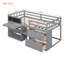 Twin Size Low Loft Bed With Rolling Desk, Shelf And Drawers-965051890