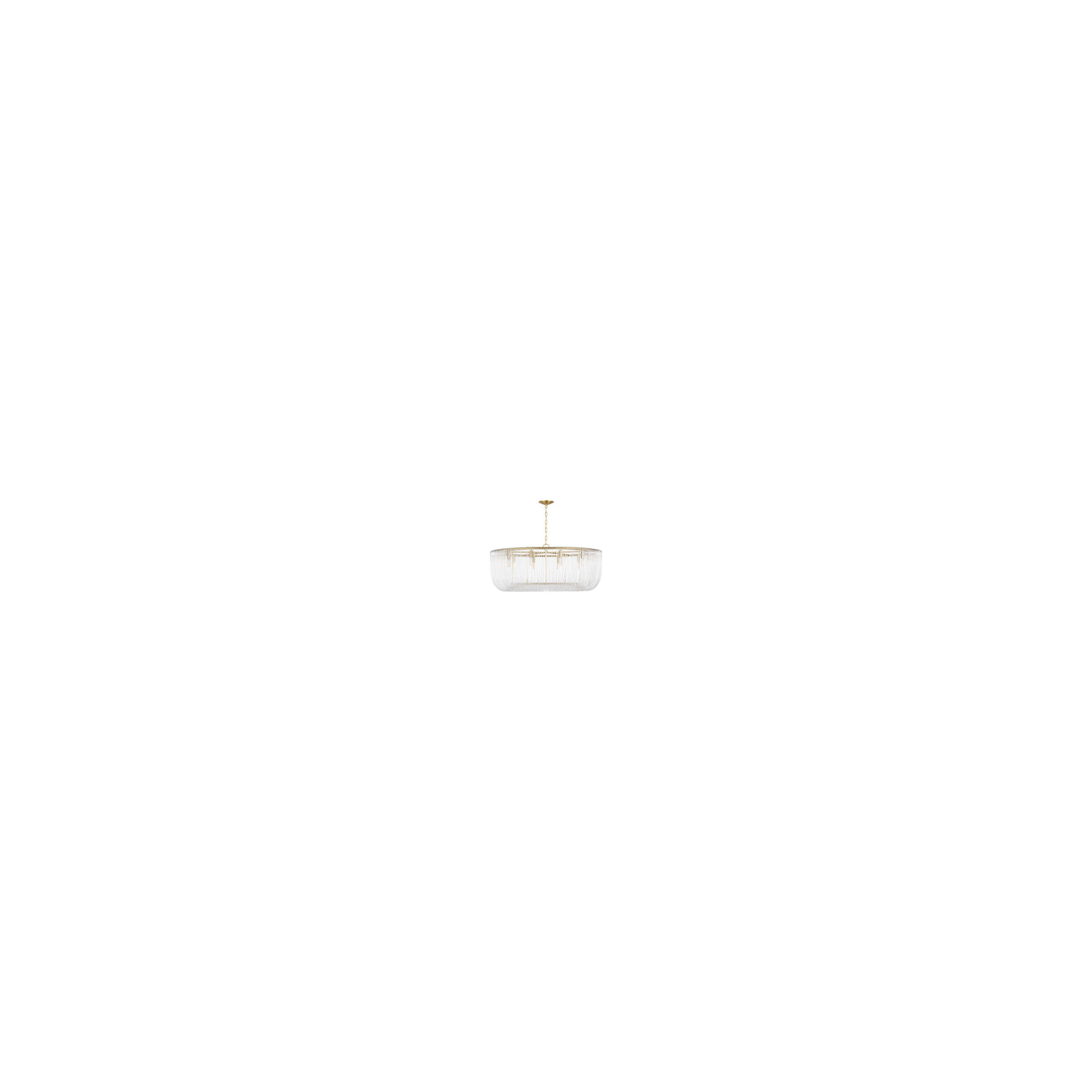 Chapman & Myers Pierce 6 Light Dining Room Pendant With Clear Shade, 82" H x 36" W x 36" D, Burnished Brass