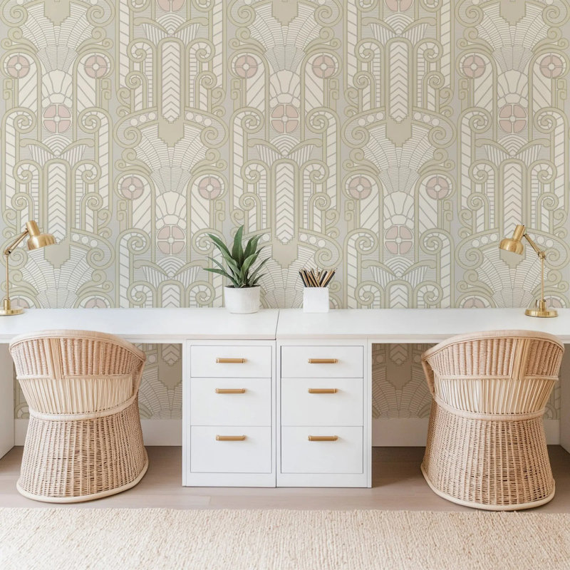 Congress Relief - Wallpaper, Ivory, Peel & Stick, Self-Adhesive