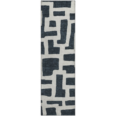 Premium Machine Washable Prisco Black Rug