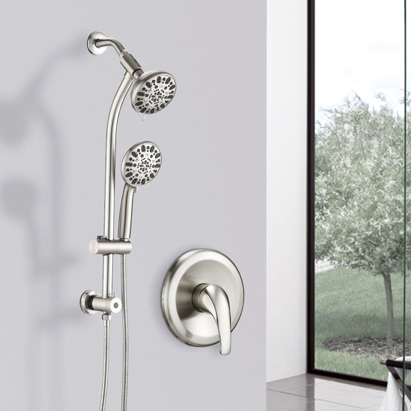 Shower Spa With Drill- Stainless Steel Sliding Rod And Two 7-setting Heads Dual In Luxury Finish