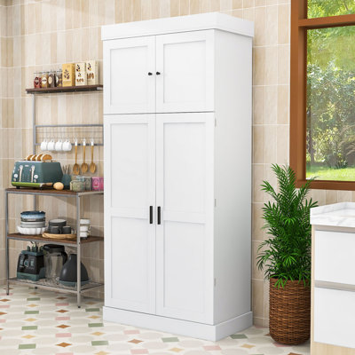 Kitchen Pantry Cabinet - Drawers, Wine Racks, and Adjustable Shelves