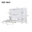 Grand lit escamotable mural avec placard, blanc