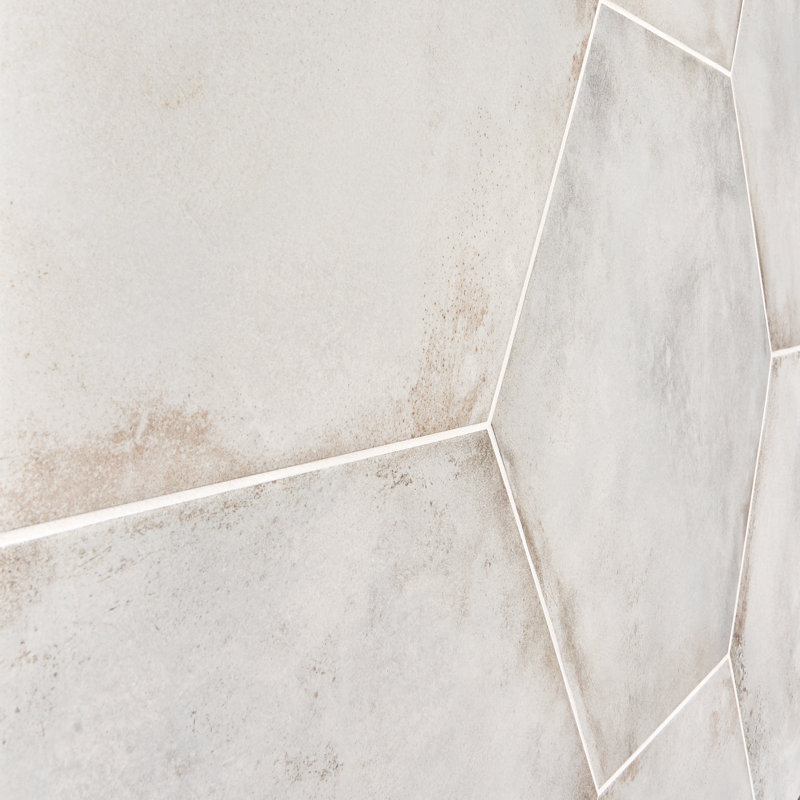 Carreau de plancher et de mur en porcelaine hexagonale 20 po Angela Harris Fremont (10,11 pieds carrés / caisse), Blanc