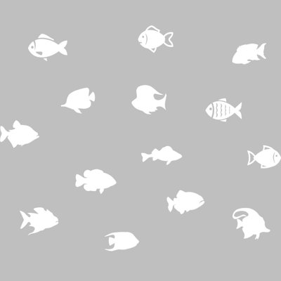 Décalcomanie murale "school of fish version 2" (ensemble de 14) Boley
