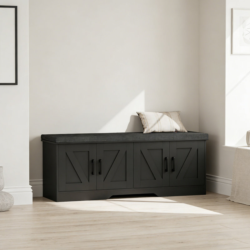 Banc de rangement avec siège rembourré
