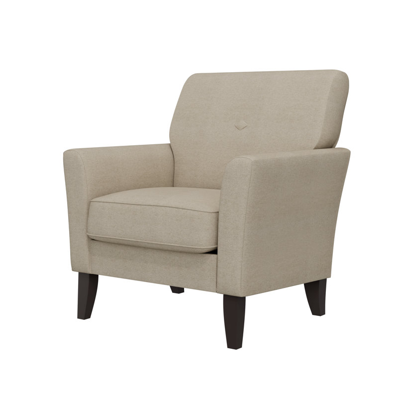 Chaise avec accoudoirs rembourrée Alex, Polyester beige